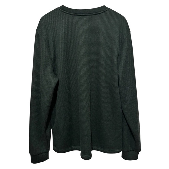 The B.C. Clothing Co. Men’s XL Green Fleece Lined Waffle Knit Thermal Sweatshirt - Picture 7 of 16